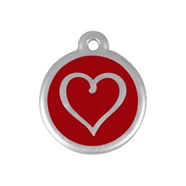 Red Dingo Red Dingo 06-TH-RE-LG QR Tag Premium Heart Red; Large 06-TH-RE-LG
